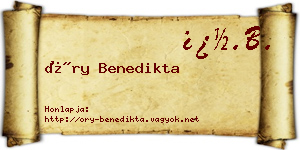 Őry Benedikta névjegykártya